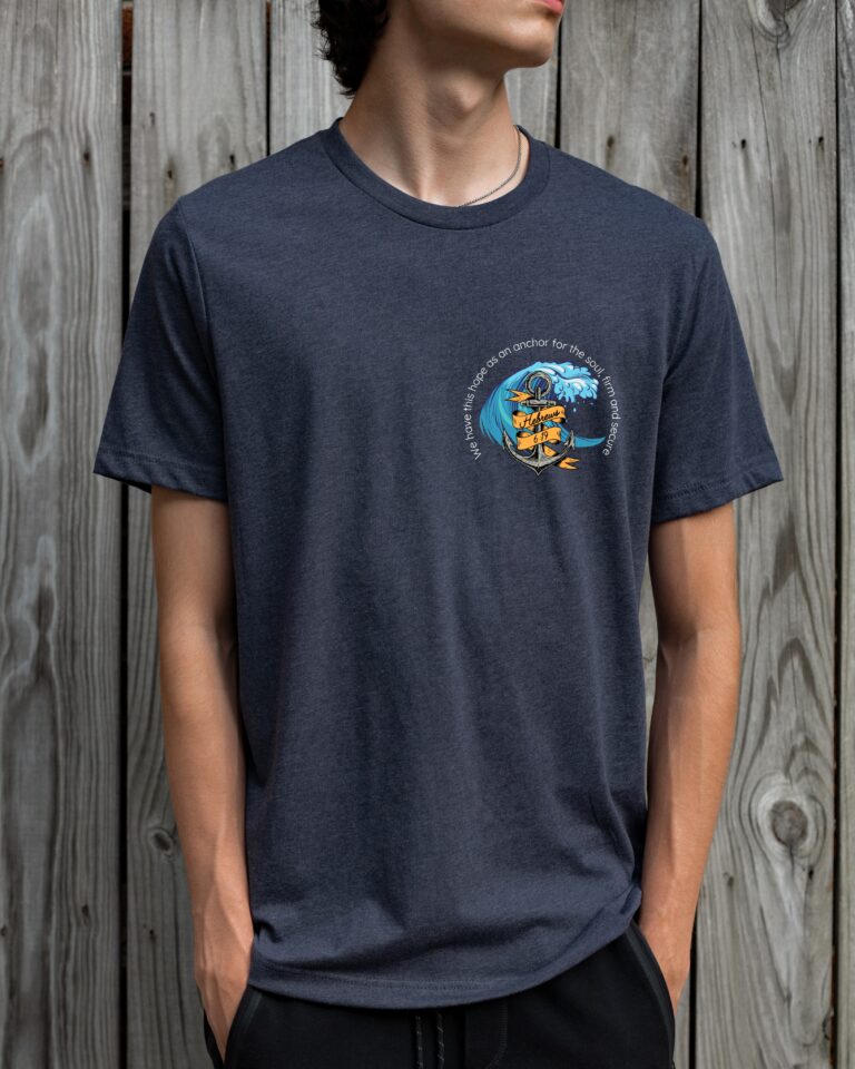 Hebrews 6:19 anchor and rope tattoo-style Christian men’s t-shirt